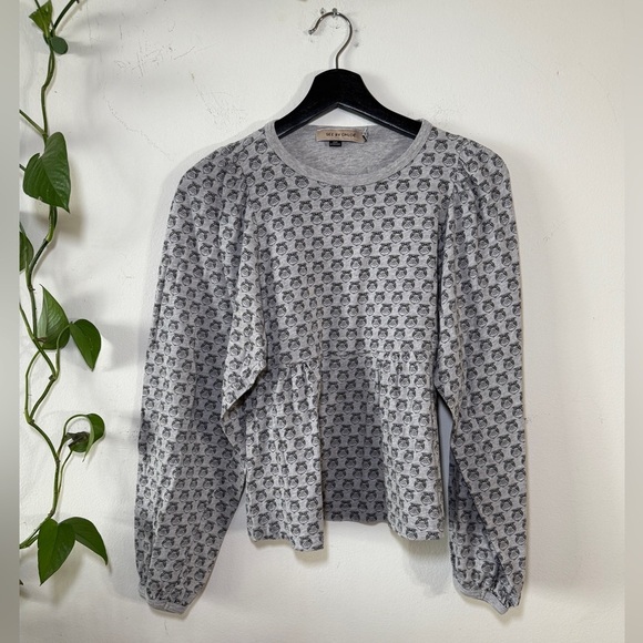 See By Chloe Cotton Long Sleeve Puff Sleeve Printed Tee With Owl Print - Picture 1 of 8